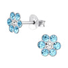 Sterling Silver Blue Crystal Flower Children