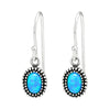 Sterling Silver Blue Lab Opal Drop Earrings