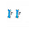 Sterling Silver Blue Opal Dog Bone Stud Earrings