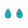 Sterling Silver Blue Opal Teardrop Stud Earrings