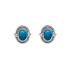 Sterling Silver Blue Oval Stud Earrings