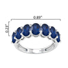 Sterling Silver Blue Sapphire 7 Stone Band Ring