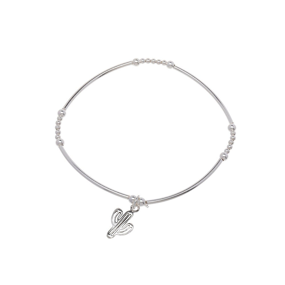 Sterling Silver Bracelet With Cactus Charm