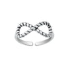 Sterling Silver Braided Infinity Toe Ring