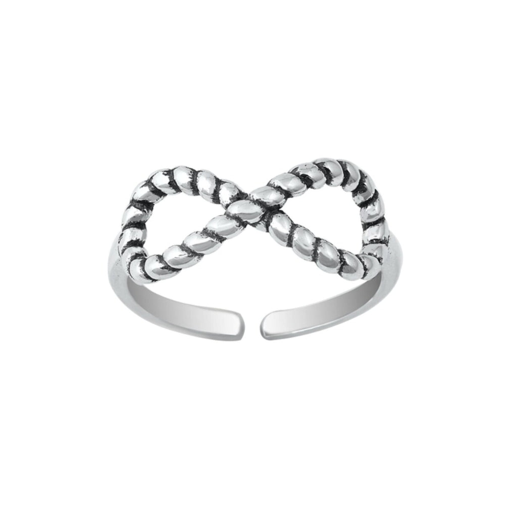 Sterling Silver Braided Infinity Toe Ring