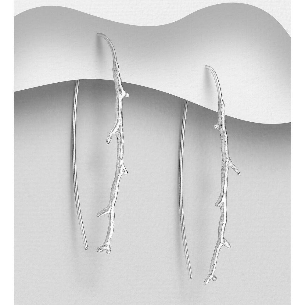 Sterling Silver Branch Threader Earrings