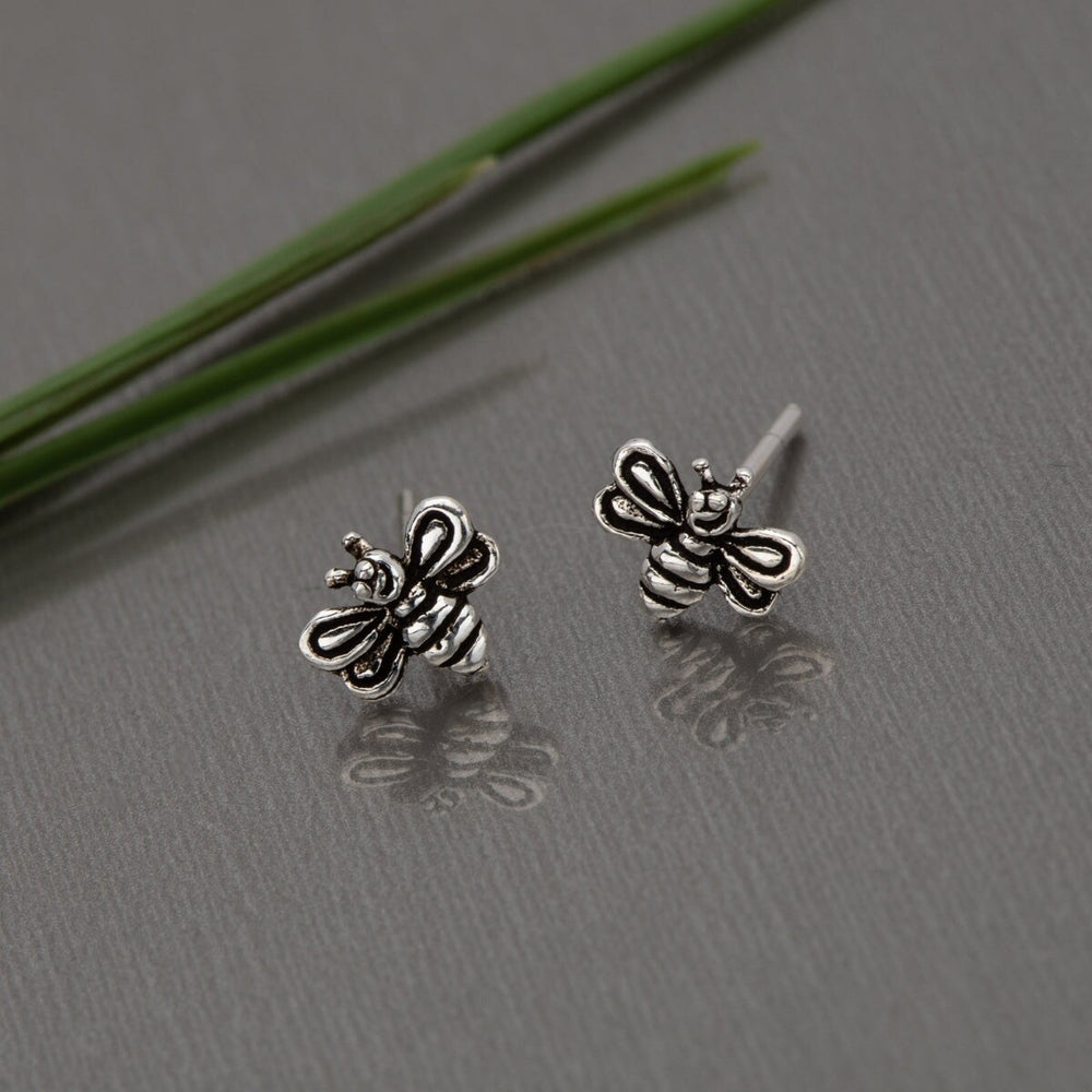 Sterling Silver Bumble Bee Stud Earrings