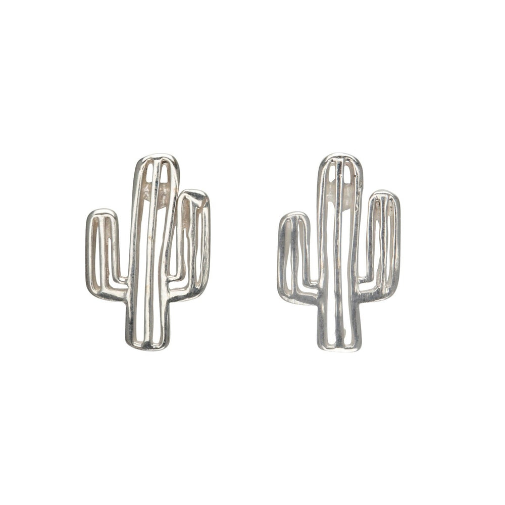 Sterling Silver Cactus Stud Earrings