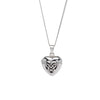 Sterling Silver Celtic Heart Locket Necklace - White