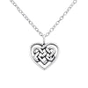 Sterling Silver Celtic Heart Pendant Necklace - White