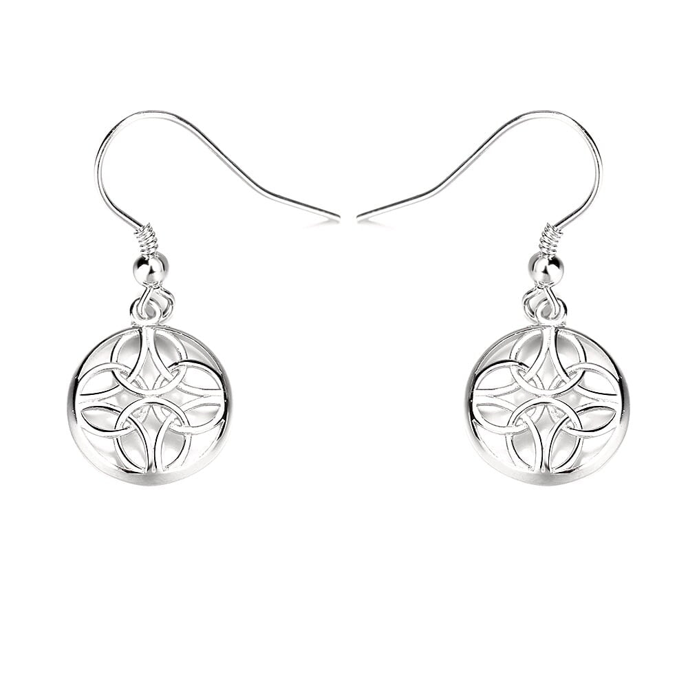 Sterling Silver Celtic Hook Earrings - 26mm L x 12mm W