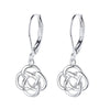 Sterling Silver Celtic Leverback Earrings - 22mm L x 5mm W