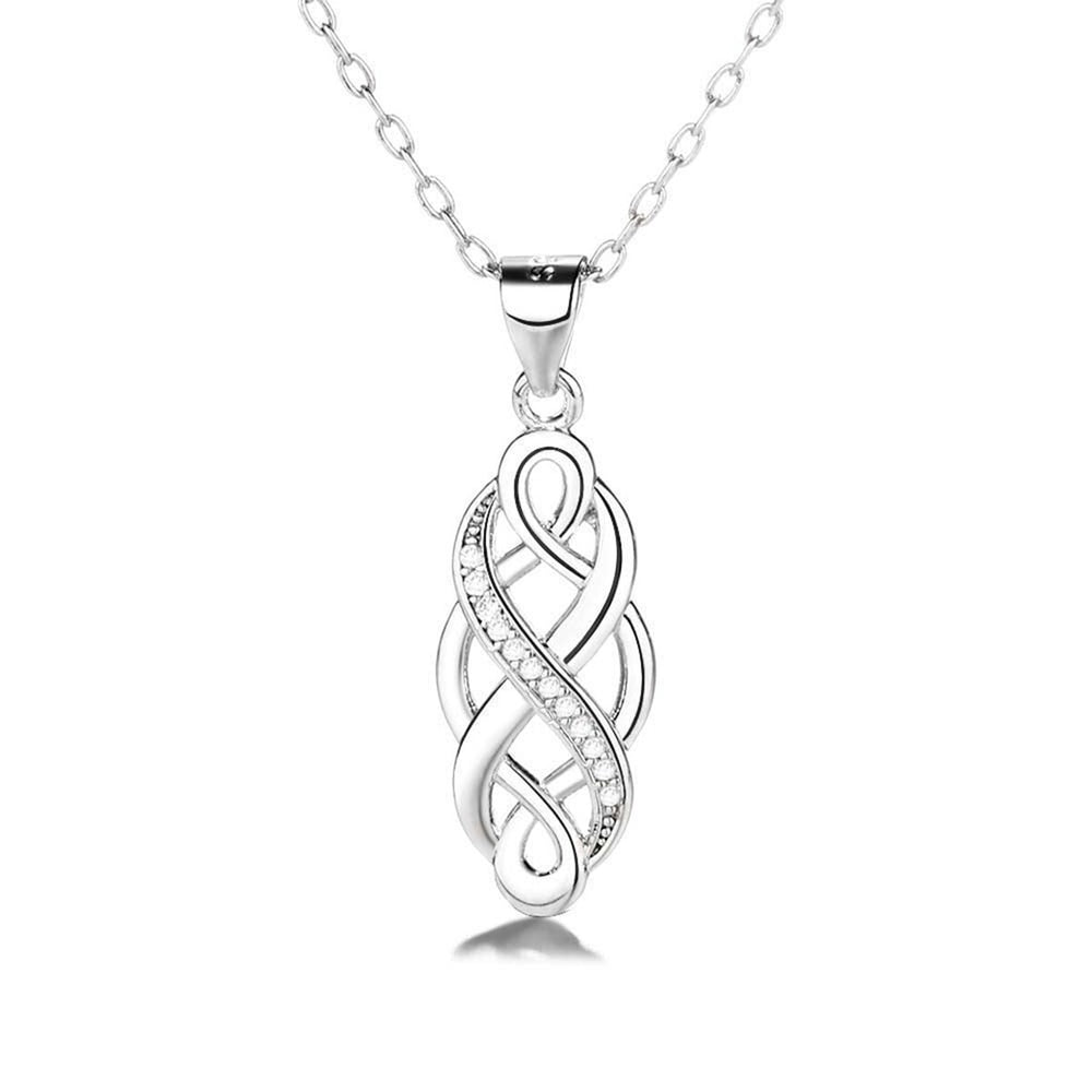 Sterling Silver Celtic Pendant Necklace with crystals from Swarovski