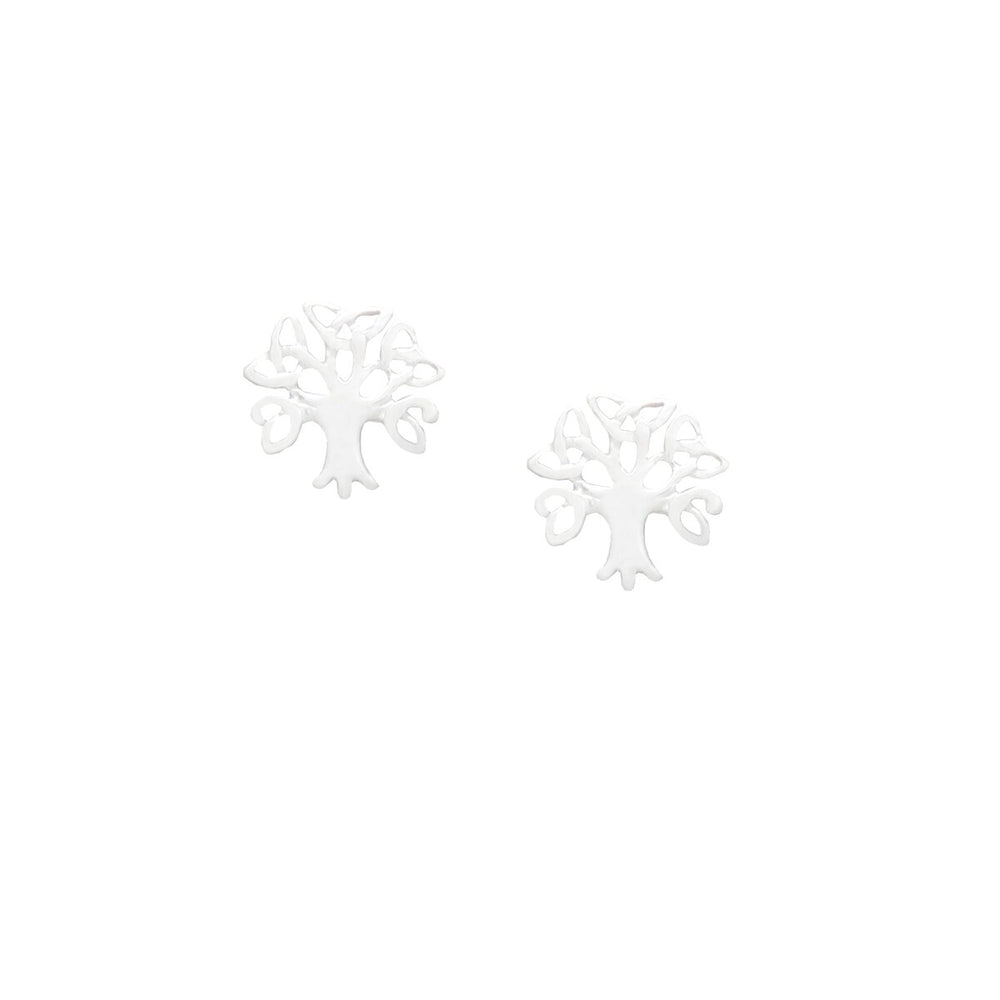 Sterling Silver Celtic Tree Stud Earrings