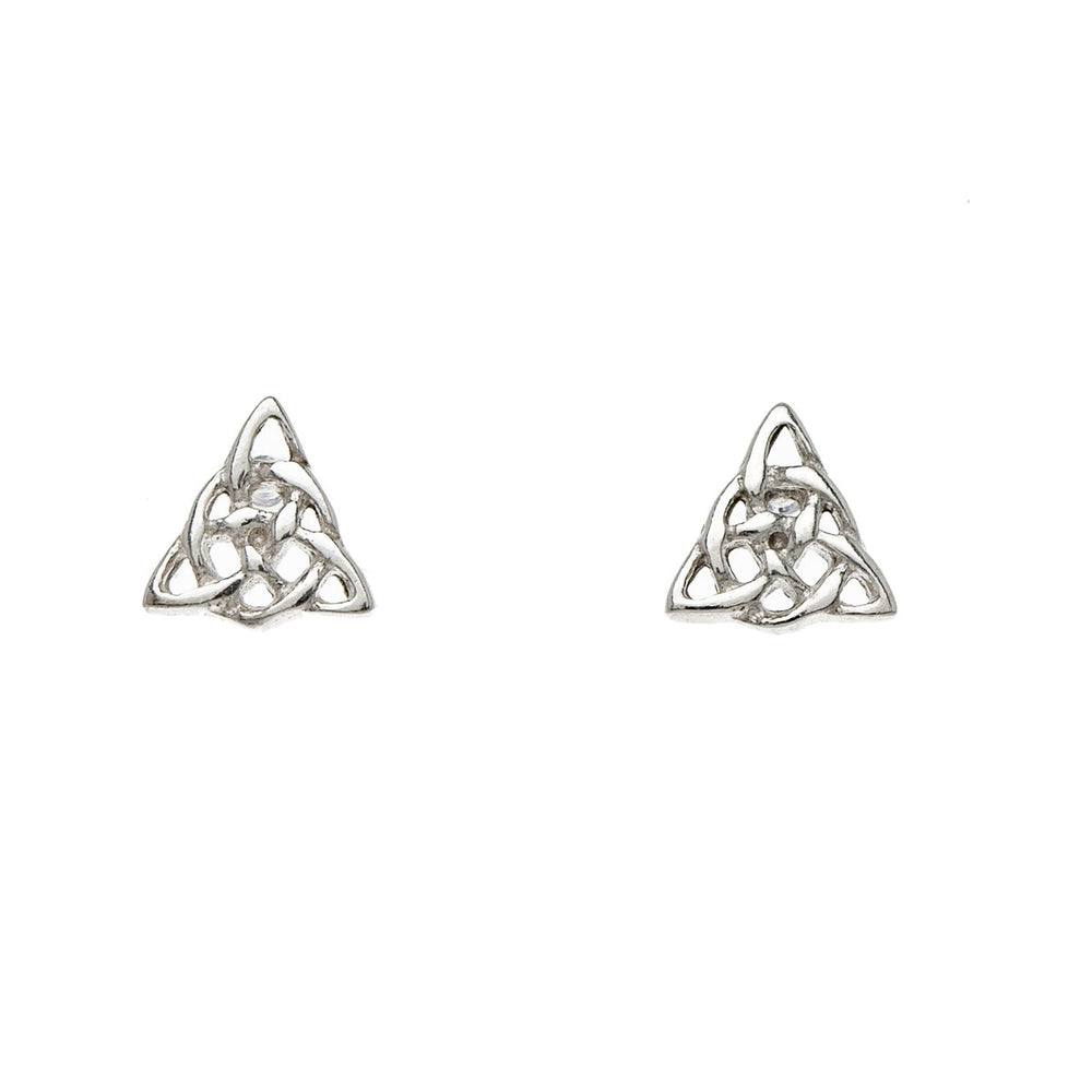 Sterling Silver Celtic Triangle Stud Earrings