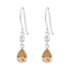 Sterling Silver Champaign Cubic Zirconia Teardrop Earrings