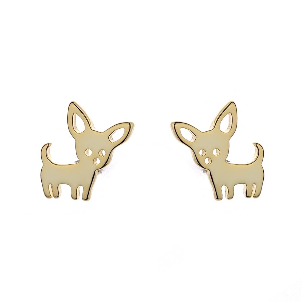 Sterling Silver Chihuahua Dog Earrings