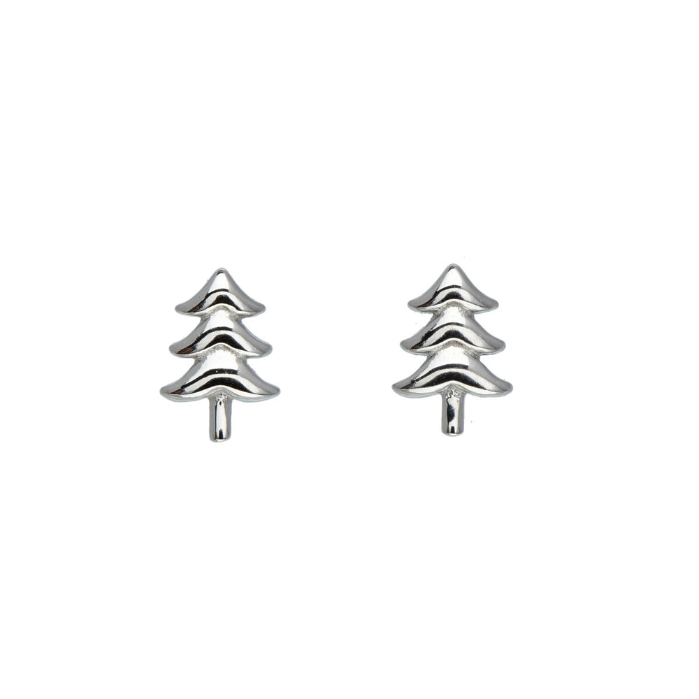 Sterling Silver Christmas Tree Stud Earrings