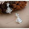 Sterling Silver Christmas Tree with North Star Top Post Earring