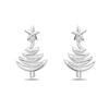 Sterling Silver Christmas Tree with North Star Top Post Earring