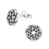 Sterling Silver Circular Celtic Woven Stud Earrings