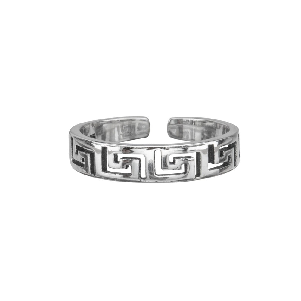 Sterling Silver Classic Greek Key Design Toe Ring