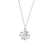 Sterling Silver Clover Leaf Pendant Necklace - White