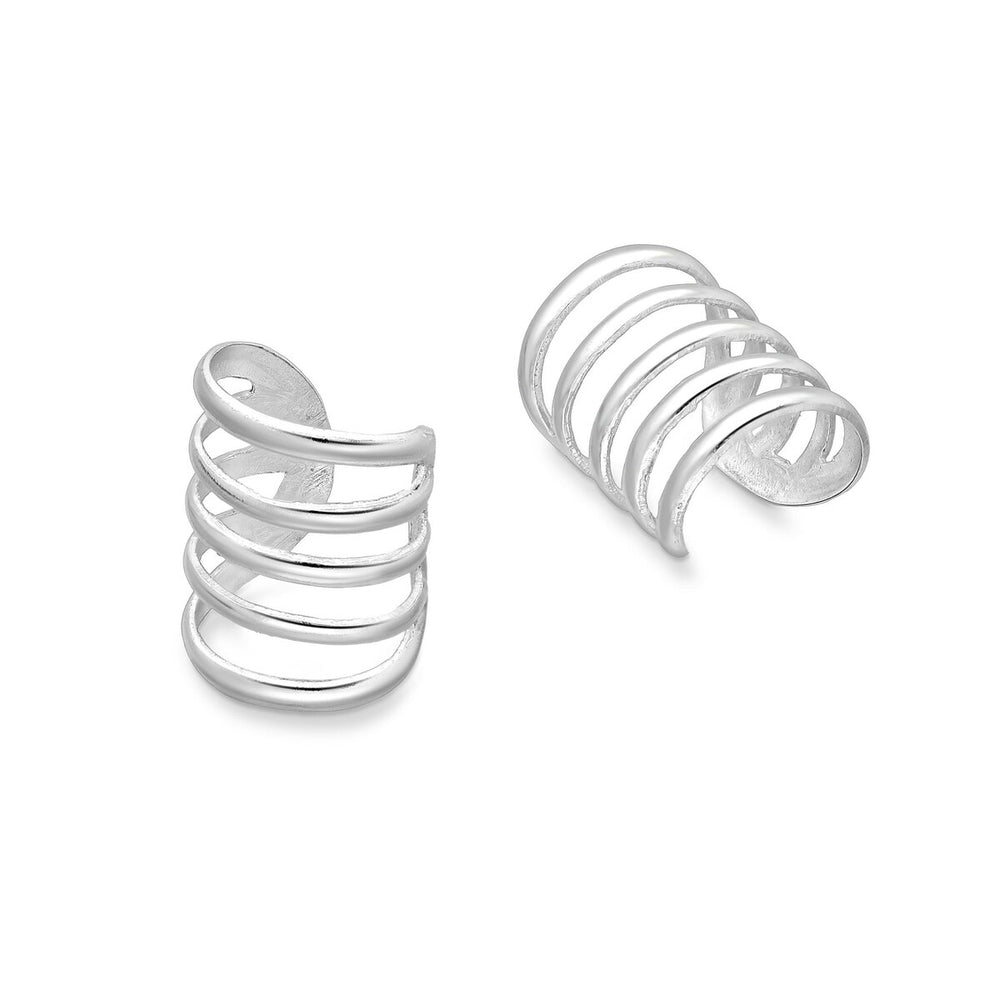 Sterling Silver Coil Ear Cuffs