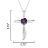 Sterling Silver Color Changing Alexandrite Cross Pendant