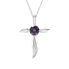 Sterling Silver Color Changing Alexandrite Cross Pendant