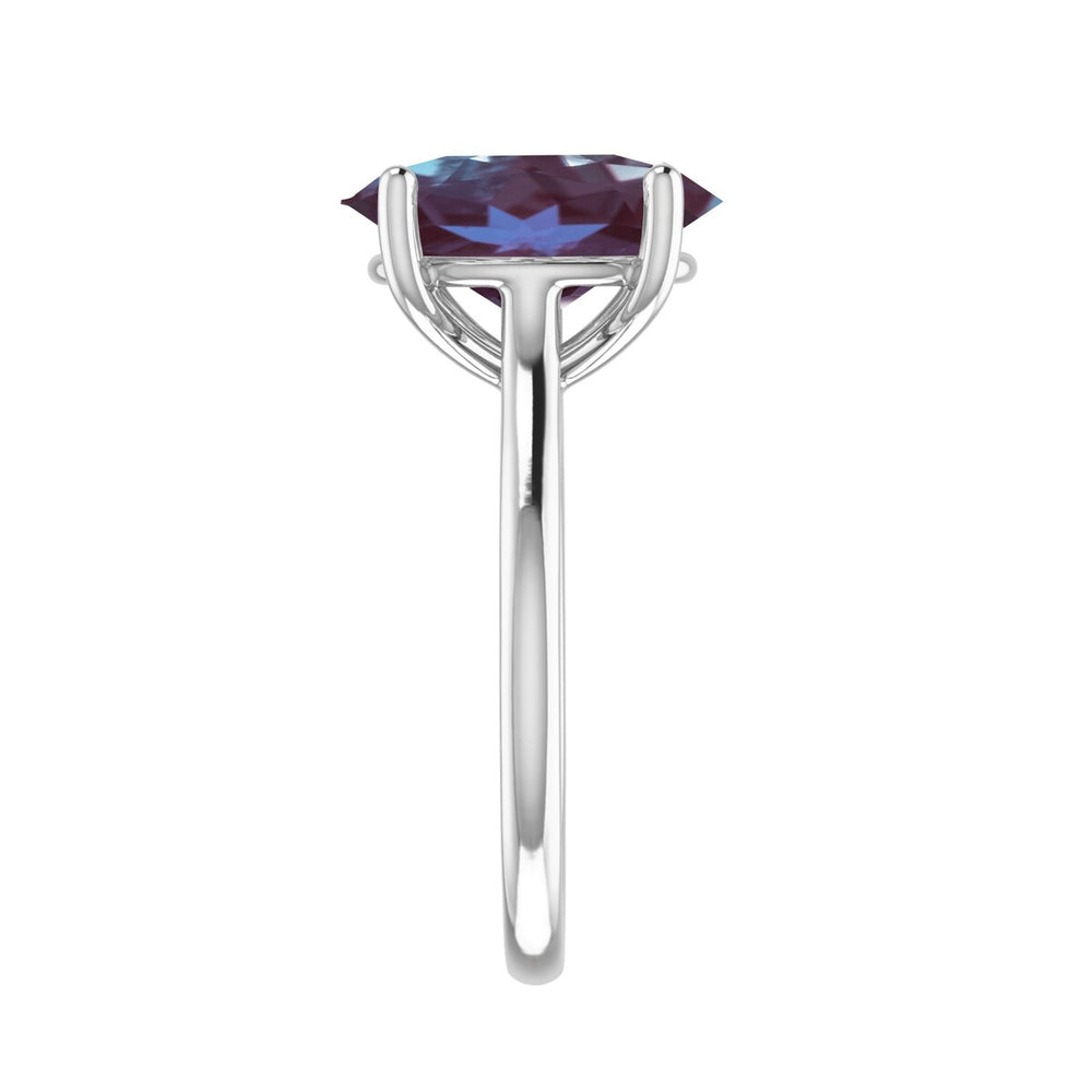 Sterling Silver Color Changing Alexandrite Solitaire Ring