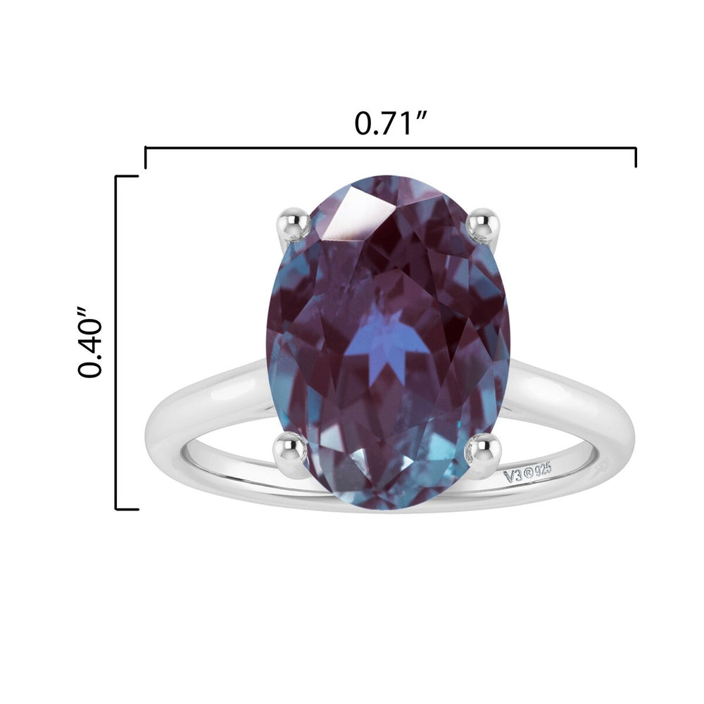 Sterling Silver Color Changing Alexandrite Solitaire Ring