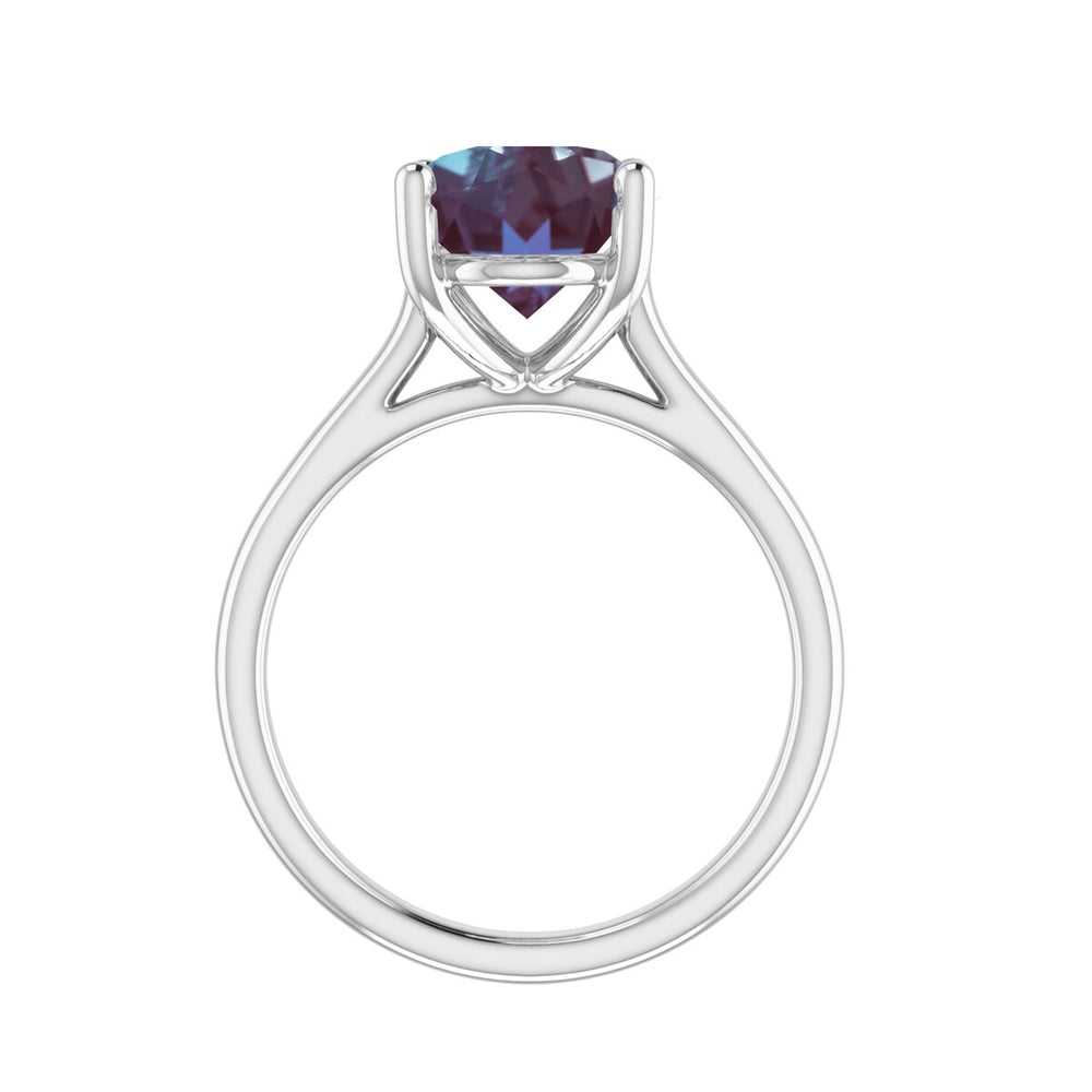 Sterling Silver Color Changing Alexandrite Solitaire Ring