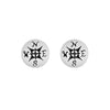 Sterling Silver Compass Stud Earrings