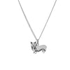 Sterling Silver Corgi Dog Pendant Necklace