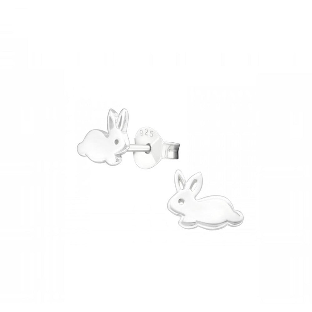 Sterling Silver Cotton Tail Rabbit Stud Earrings