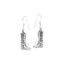 Sterling Silver Cowboy Boots Drop Earrings