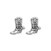 Sterling Silver Cowboy Boots Stud Earrings