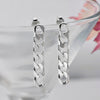 Sterling Silver Cuban Links Linear Earring