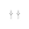 Sterling Silver Cubic Zirconia Bar Stud Earrings