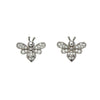 Sterling Silver Cubic Zirconia Bee Stud Earrings