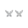 Sterling Silver Cubic Zirconia Butterfly Stud Earrings