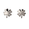 Sterling Silver Cubic Zirconia Clover Stud Earrings