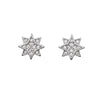 Sterling Silver Cubic Zirconia Eight Point Star Stud Earrings