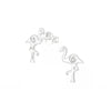 Sterling Silver Cubic Zirconia Flamingo Stud Earrings