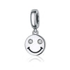 Sterling Silver Cubic Zirconia Happy Face Dangling Charm