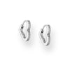 Sterling Silver Cubic Zirconia Heart Hoop Earrings