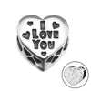 Sterling Silver Cubic Zirconia I Love You Heart Charm