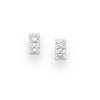 Sterling Silver Cubic Zirconia Mini Bar Round-Cut Stud Earrings