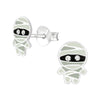 Sterling Silver Cubic Zirconia Mummy Stud Earrings